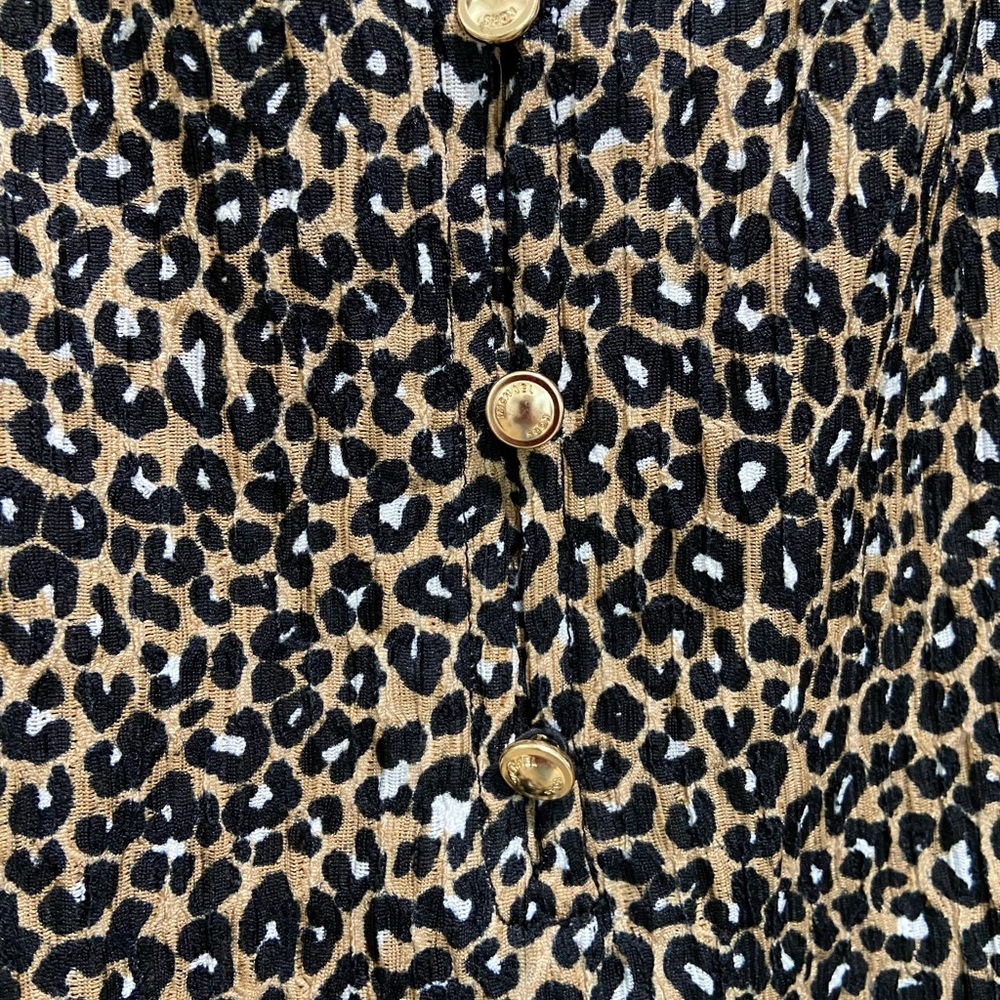 Michael Kors Tan and Black Leopard Print Blouse NWOT - Picture 4 of 10